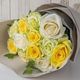 【生花】アデリー ホシファーム　フリルブーケ　ホワイトイエロー　グリーン１２本 FMW-06B 1箱（直送品）
