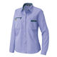 アイトス レディース長袖シャツ ミストバイオレット×ネイビー 9号 AZ-5329-076 1着（直送品）