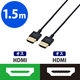 エレコム HDMIケーブル/ウルトラスリム/イーサネット対応/1.5m CAC-HD14US15BK 1本