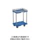 TRUSCO 樹脂製台車 ルートバン 2段式 柵1段付 370X500 4輪自在ストッパー付 青 MPB-502JSK-B 1台（直送品）
