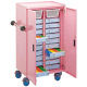 松吉医科器械 エコノミー与薬カート(20床用) ピンク 6141-01 1台 23-6680-00-01（直送品）