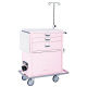 松吉医科器械 ワイド救急カート(3段) ピンク YL-EC02P 1台 23-5233-01（直送品）