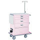 松吉医科器械 ワイド救急カート(4段) ピンク YL-EC03P 1台 23-5234-01（直送品）
