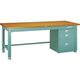 TRUSCO 中荷重作業台(2000kg)DW型 1500X750XH740 3段ワゴン付 グリーン色 DW-1500UDC111 1台（直送品）
