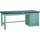 TRUSCO 中荷重作業台(2000kg)DW型 1500X750XH740 3段ワゴン付 グリーン色 RDW-1500UDC111 1台（直送品）