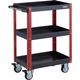 TRUSCO ツールワゴン イーグルワゴン 600X400XH880 深型3段 ウレタン車輪 ブラック/レッド EGW-963F3U-BKR（直送品）