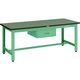 TRUSCO 中荷重作業台(800kg)GW型 1500X750XH740 1段引出付 ヤンググリーン色 GWP-1575F1 YG 1台（直送品）
