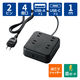 電源タップ USBタップ 1m コンセント 4個口 USB-C×1 A×1 雷ガード 黒 T-U04-4210BK エレコム 1個