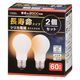 オーム電機 長寿命シリカ電球60W2P 06-4756 1個
