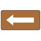 ユニット 配管ステッカー 茶色地白矢印(大) アルミ 80×150 10枚組 AS.6.50L 1組(10枚) 746-3863（直送品）
