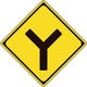 ユニット 道路標識(構内用) 警戒標識(201ーD)Y型道路交差点 894-33B 1枚 362-4611（直送品）