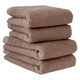 ヒオリエ 日本製 スタンダード フェイスタオル ホテルスタイルタオル マルーンブラウン 約34×86cm タオル 厚手 吸水 セット 1セット(4枚)