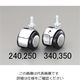 エスコ 50mm キャスター(ツインホイール・ブレーキ付) EA986TF-350 1セット(4個)（直送品）