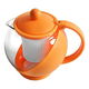 リビング ティーポット 750ml COLORED 茶こし付き ガラス製 急須 オレンジ 331368 1個