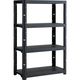トラスコ中山 TRUSCO プラ棚 高さ1371ー4段タイプ コーナーキャップ4個付 つや消しブラック TPT-5344C-MBK 1台（直送品）