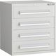 トラスコ中山 TRUSCO WLVR型キャビネット 500X412XH540 引出4段 ホワイト色 WLVR-542-W 1台（直送品）