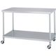 シンコー ステンレス作業台ベタ棚キャスター付 WBNC-12060-800-SU75 1台 324-3971（直送品）