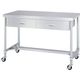 シンコー ステンレス作業台片面引出付H枠キャスター付 WDHC-12075-800-SU75 1台 324-4541（直送品）