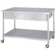 シンコー ステンレス作業台両面引出付ベタ棚キャスター付 WDWBC-12075-800-SU100 1台 324-1652（直送品）