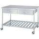 シンコー ステンレス作業台両面引出付スノコ棚キャスター付 WDWSC-12075-800-SU75 1台 324-4268（直送品）