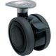 東海キャスター 東海 プレート式双輪キャスター(エラストマー車) 60MMストッパー付き 黒色 TE60JS 1個 355-3942