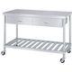 シンコー ステンレス作業台片面引出付スノコ棚キャスター付 WDSC-12045-800-SU75 1台 324-1277（直送品）