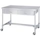 シンコー ステンレス作業台両面引出付H枠キャスター付 WDWHC-12090-800-SU100 1台 324-1419（直送品）