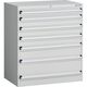 トラスコ中山 TRUSCO VE9S型中量キャビネット 880X550XH1000 引出し7段 ホワイト色 VE9S-1001-W 1台（直送品）