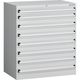 トラスコ中山 TRUSCO VE9S型中量キャビネット 880X550XH1000 引出し8段 ホワイト色 VE9S-1003-W 1台（直送品）