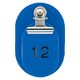 共栄プラスチック 親子番号札 小判型 1~50番(大小2枚1組) 目玉クリップ付き ブルー CT-1-1-B 1個