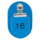 共栄プラスチック 親子番号札 小判型 1~50番(大小2枚1組) 目玉クリップ付き スカイブルー CT-1-1-S 1個