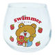 サンアート グラス 290ml ゆらゆらグラス SWIMMER コップ ガラス 日本製 くまandいちご 365514 1個（直送品）