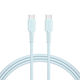 MOTTERU Type-C to シリコンケーブル 2m パウダーブルー MOT-SCBCCG200-BL 1個