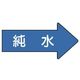 ユニット 配管ステッカー 右方向表示 純水(小) 35×75 10枚組 AS.40.4S 1組(10枚) 746-2042（直送品）