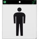 光 アクリルマットサイン 男マーク 160mm×160mm KMP1661-1 1枚 836-5692（直送品）