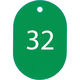 オープン工業 OP 番号札 小 番号入り26~50 緑 (25枚入) BF-71-GN 1箱(25枚) 835-5213（直送品）