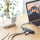 USBハブ　USB3.2Gen1　USB-C　Type-C×1、USB3.2Gen1×3　USBポート　USB-3TCH8BK　サンワサプライ　1個