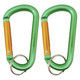 中林製作所 アルミカラビナ 8mm 2PC 緑 MC-44 1個