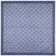 萩原 涼感プリントキルトラグ フレット ブルー 約185×185cm 1枚（直送品）