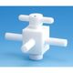 フロン工業 オールPTFE3方バルブ 8φ(枝) F-2008-02 1個 61-4378-66（直送品）
