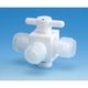 フロン工業 オールPTFE3方バルブ 12φ(接続型) F-2010-04 1個 61-4378-76（直送品）