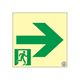 日本緑十字社 中輝度蓄光式 通路誘導標識 壁面ステッカータイプ「→」 TSN961 1枚 61-9938-66（直送品）