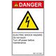 PL警告表示ラベル(ISO準拠)│電気的な危険:感電│IB0113213│危険│Sサイズ│英語(タテ)│16枚 IB0113213SE-1（直送品）