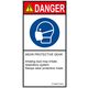 PL警告表示ラベル(ISO準拠)│指示事項:マスクを着用│IY1004713│危険│Lサイズ│英語(タテ)│6枚 IY1004713LE-1（直送品）