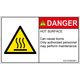 PL警告表示ラベル(ISO準拠)│熱的な危険:表面高温│IC0107803│危険│Sサイズ│英語(ヨコ)│16枚 IC0107803SE-1（直送品）