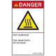 PL警告表示ラベル(ISO準拠)│熱的な危険:表面高温│IC0107713│危険│Sサイズ│英語(タテ)│16枚 IC0107713SE-1（直送品）