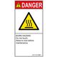 PL警告表示ラベル(ISO準拠)│熱的な危険:表面高温│IC0113313│危険│Mサイズ│英語(タテ)│10枚 IC0113313ME-1（直送品）