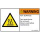PL警告表示ラベル(ISO準拠)│熱的な危険:表面高温│IC0114802│警告│Sサイズ│英語(ヨコ)│16枚 IC0114802SE-1（直送品）