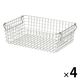 【まとめ買いセット】無印良品 ステンレスワイヤーバスケット3 約幅37×奥行26×高さ12cm 4個 良品計画