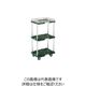 トラスコ中山 TRUSCO 樹脂製台車 ルートバン 3段式 こぼれ止め1段付 370X500 緑 MPB-503K-GN 1台（直送品）